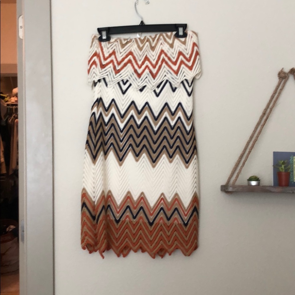 Chevron strapless dress